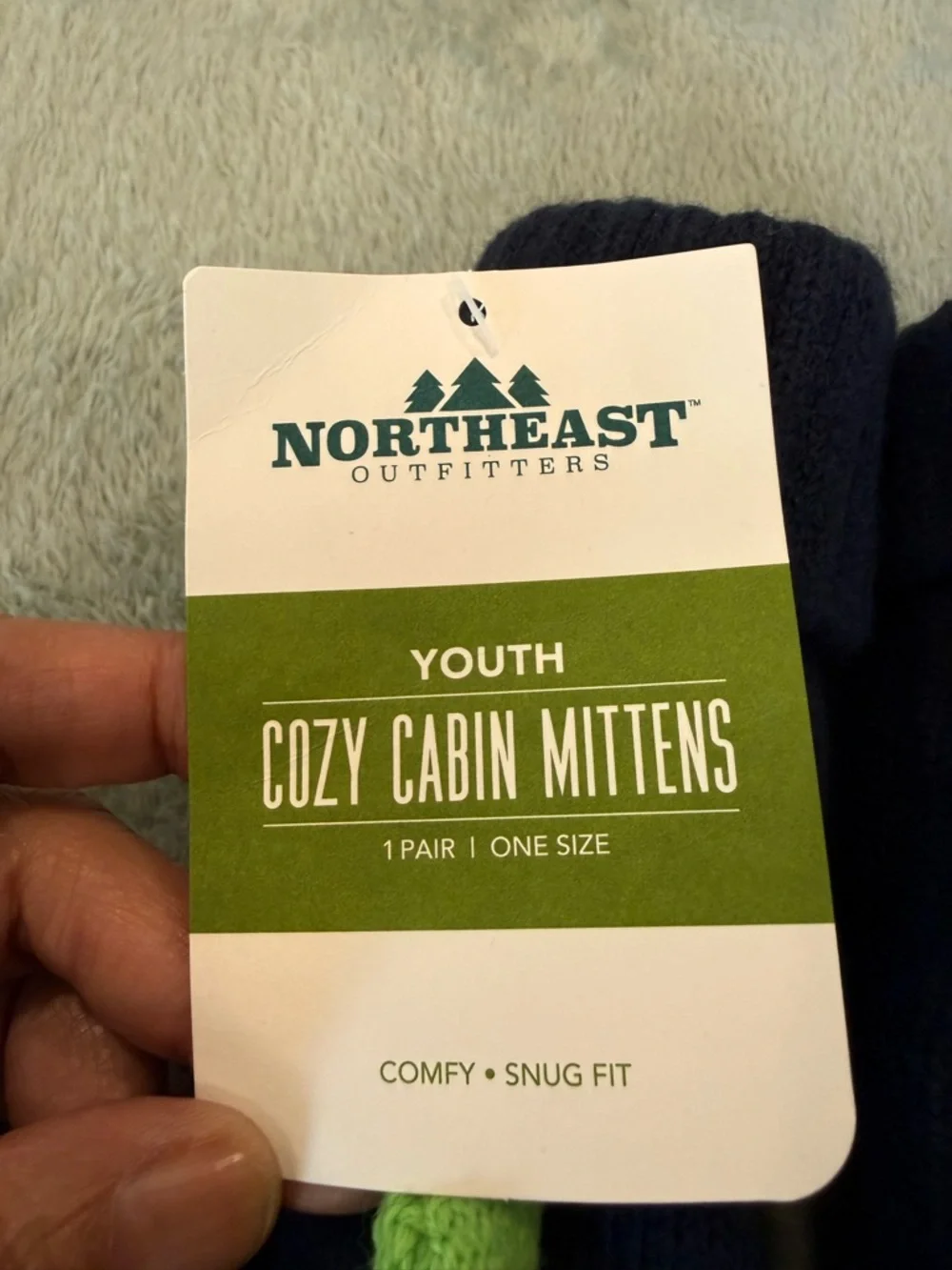 Northeast Outfitters Youth Dino Spike Mittens Navy Cozy Cabin One Size